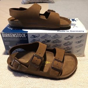 NEW W BOX BIRKENSTOCKS NUBUCK COCOA MILANO SIZE 36